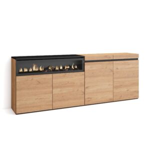 Aparadores para salón Roble y negro 2310