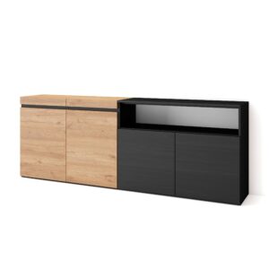 Aparadores para salón Roble y negro 2379