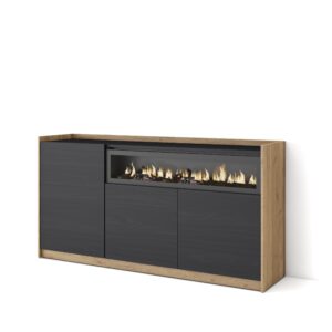 Aparadores para salón Negro y roble 3997