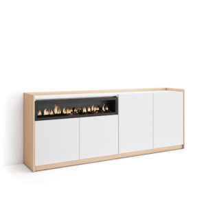 Aparadores para salón Blanco y roble soft 4405