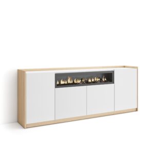 Aparadores para salón Blanco y roble soft 4407