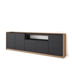Aparadores para salón Negro y roble 4266