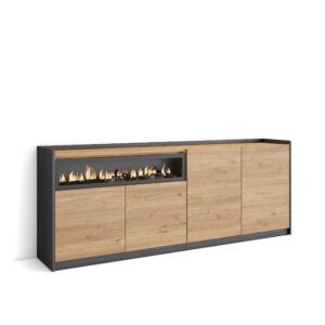 Aparadores para salón Roble y negro 4277
