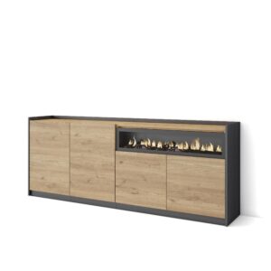 Aparadores para salón Roble y negro 4281
