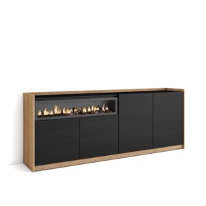 Aparadores para salón Negro y roble 4283