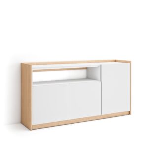 Aparadores para salón Blanco y roble soft 4410
