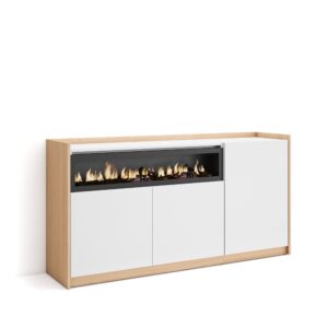Aparadores para salón Blanco y roble soft 4411