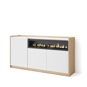 Aparadores para salón Blanco y roble soft 4413