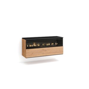 Chimenea eléctrica LED Roble y negro 2320