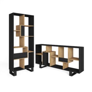 Librería estantería Negro y roble 4120