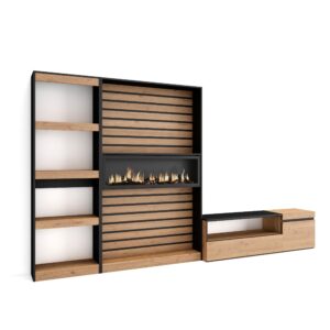 Muebles de Salón para TV Roble y negro 2598