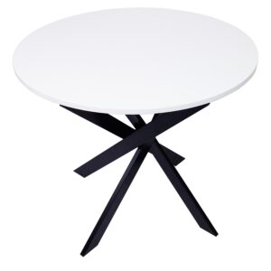 Mesa de comedor redonda color blanco Blanco y negro 1934