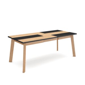 Mesa Comedor Roble y negro 2910