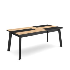 Mesa Comedor Roble y negro 2911