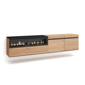 Mueble TV  Televisión Roble y negro 2147
