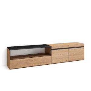 Mueble TV  Televisión Roble y negro 2142