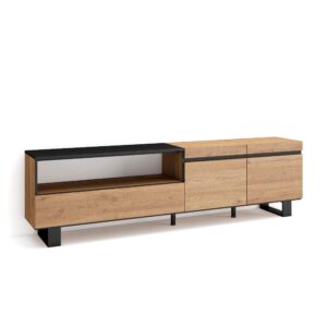Mueble TV  Televisión Roble y negro 2143