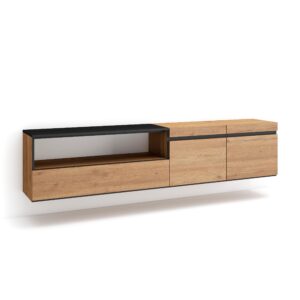 Mueble TV  Televisión Roble y negro 2144