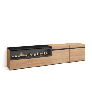 Mueble TV  Televisión Roble y negro 2145