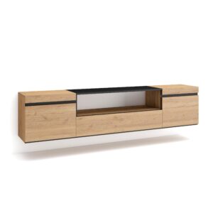 Mueble TV  Televisión Roble y negro 2150