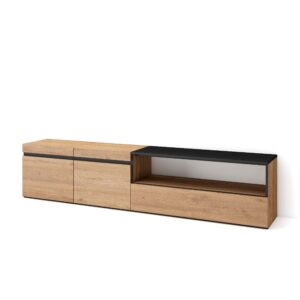 Mueble TV  Televisión Roble y negro 2154