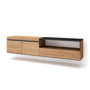 Mueble TV  Televisión Roble y negro 2156