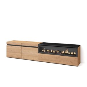 Mueble TV  Televisión Roble y negro 2157