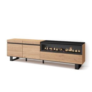 Mueble TV  Televisión Roble y negro 2158
