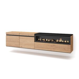 Mueble TV  Televisión Roble y negro 2159