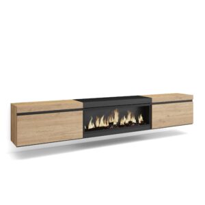 Mueble TV  Televisión Roble y negro 3604