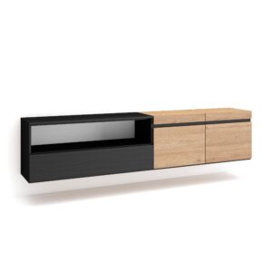 Mueble TV  Televisión Roble y negro 2252