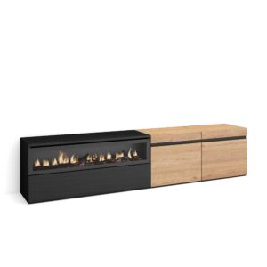 Mueble TV  Televisión Roble y negro 2253