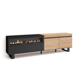 Mueble TV  Televisión Roble y negro 2254