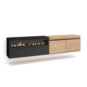 Mueble TV  Televisión Roble y negro 2255