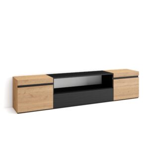 Mueble TV  Televisión Roble y negro 2256