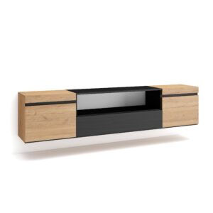 Mueble TV  Televisión Roble y negro 2258