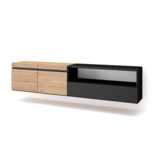 Mueble TV  Televisión Roble y negro 2264
