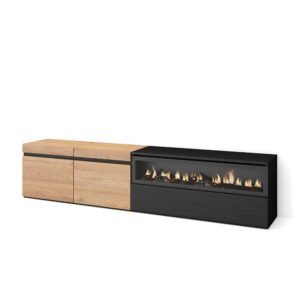 Mueble TV  Televisión Roble y negro 2265