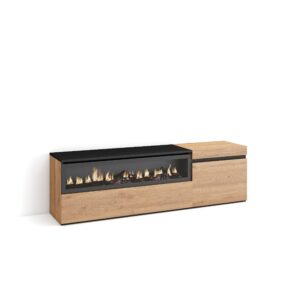 Mueble TV  Televisión Roble y negro 2430