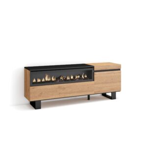 Mueble TV  Televisión Roble y negro 2431