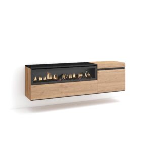 Mueble TV  Televisión Roble y negro 2432