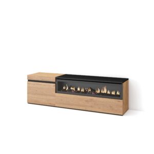 Mueble TV  Televisión Roble y negro 2436