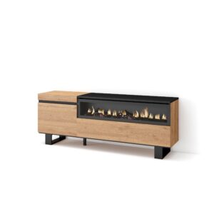 Mueble TV  Televisión Roble y negro 2437