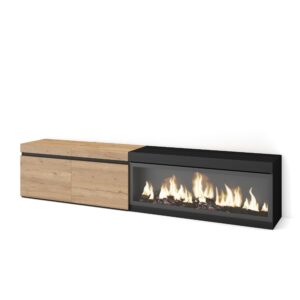 Mueble TV  Televisión Roble y negro 3266