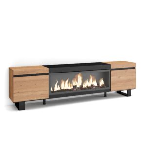 Mueble TV  Televisión Roble y negro 3268