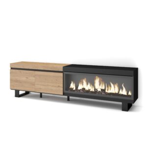 Mueble TV  Televisión Roble y negro 3269