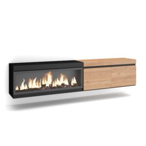 Mueble TV  Televisión Roble y negro 3270