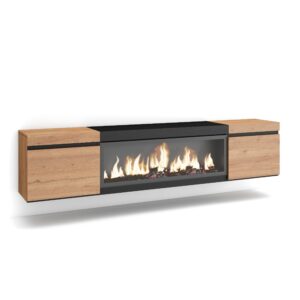 Mueble TV  Televisión Roble y negro 3271