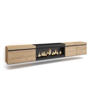 Mueble TV  Televisión Roble y negro 3613