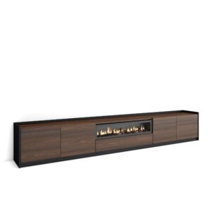 Mueble TV  Televisión Roble oscuro y Negro 3931